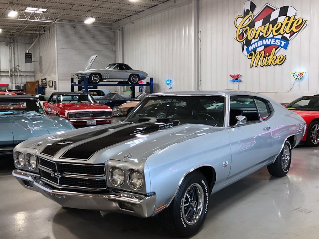 A 1970 Chevrolet Chevelle SS LS6 454 cubic inch big-block V8 rated at 450 gross horsepower